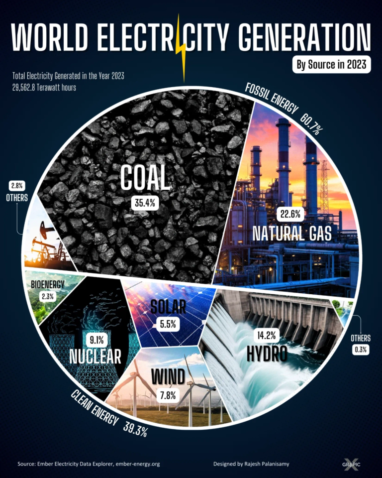 🌍 Energia que Move o Mundo: Panorama Global da Geração de Eletricidade em 2023⚡