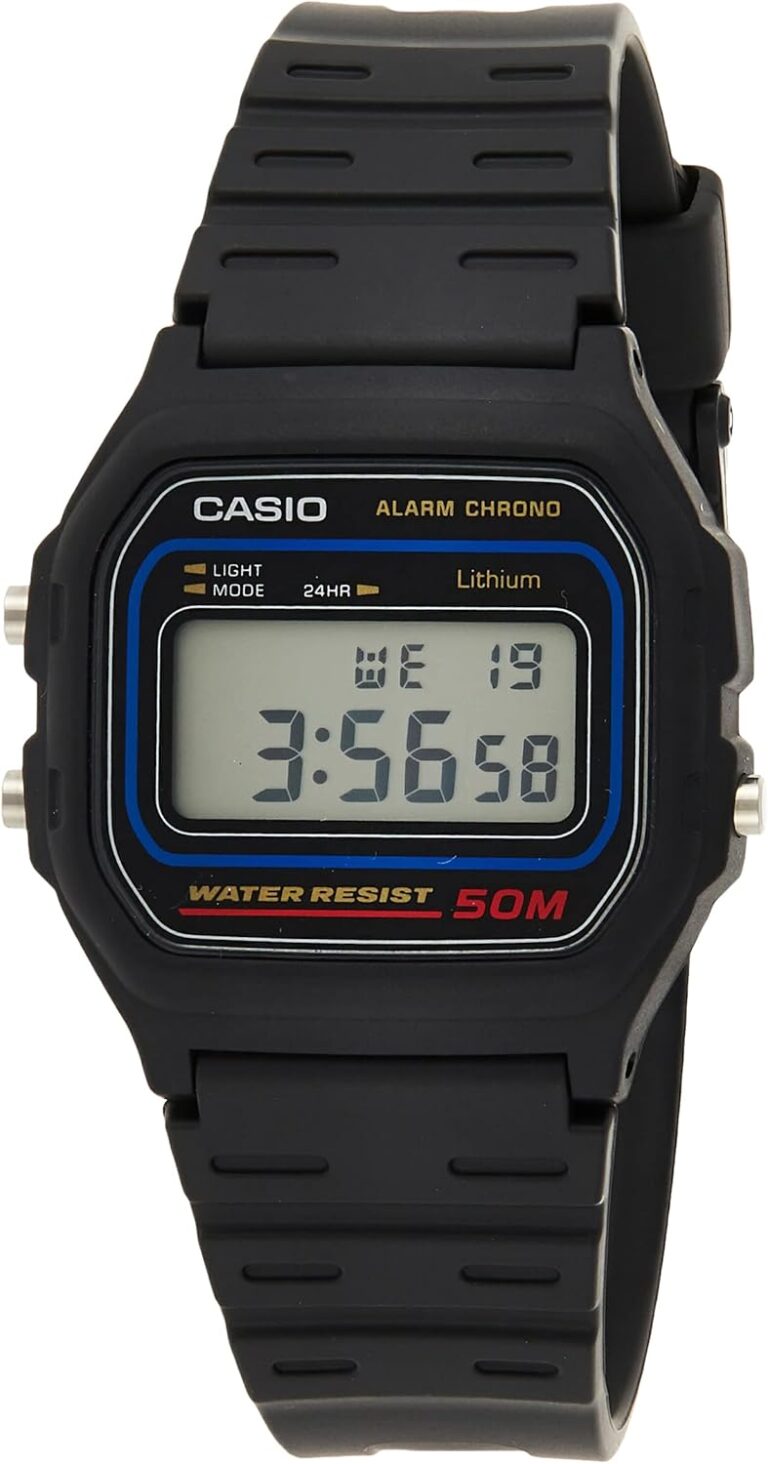 Casio Relógio digital masculino W59-1V clássico preto, Preto, OneSize, Relógio de quartzo, digital