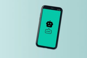 Bot de bate-papo com IA falando com usuário.